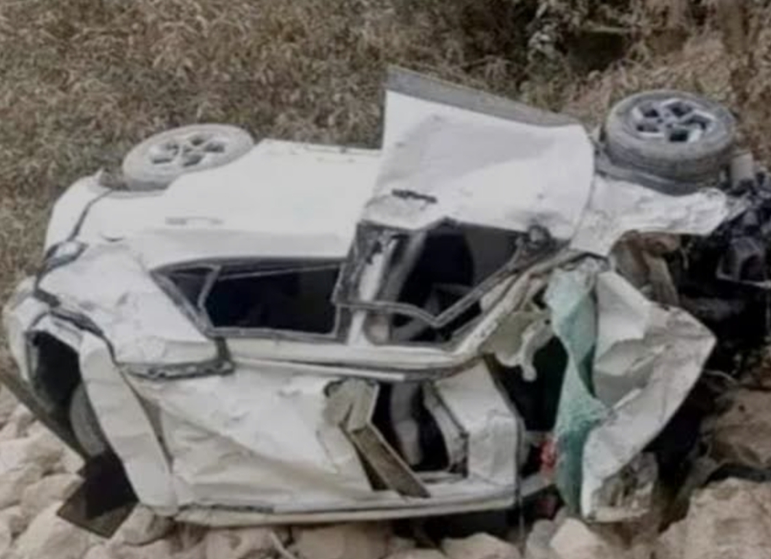 पर्यटकों की कार खाई में गिरी, एक की मौत, चार गंभीर