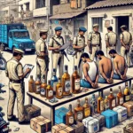 अवैध शराब के साथ छह आरोपी गिरफ्तार पुलिस की बड़ी कार्रवाई