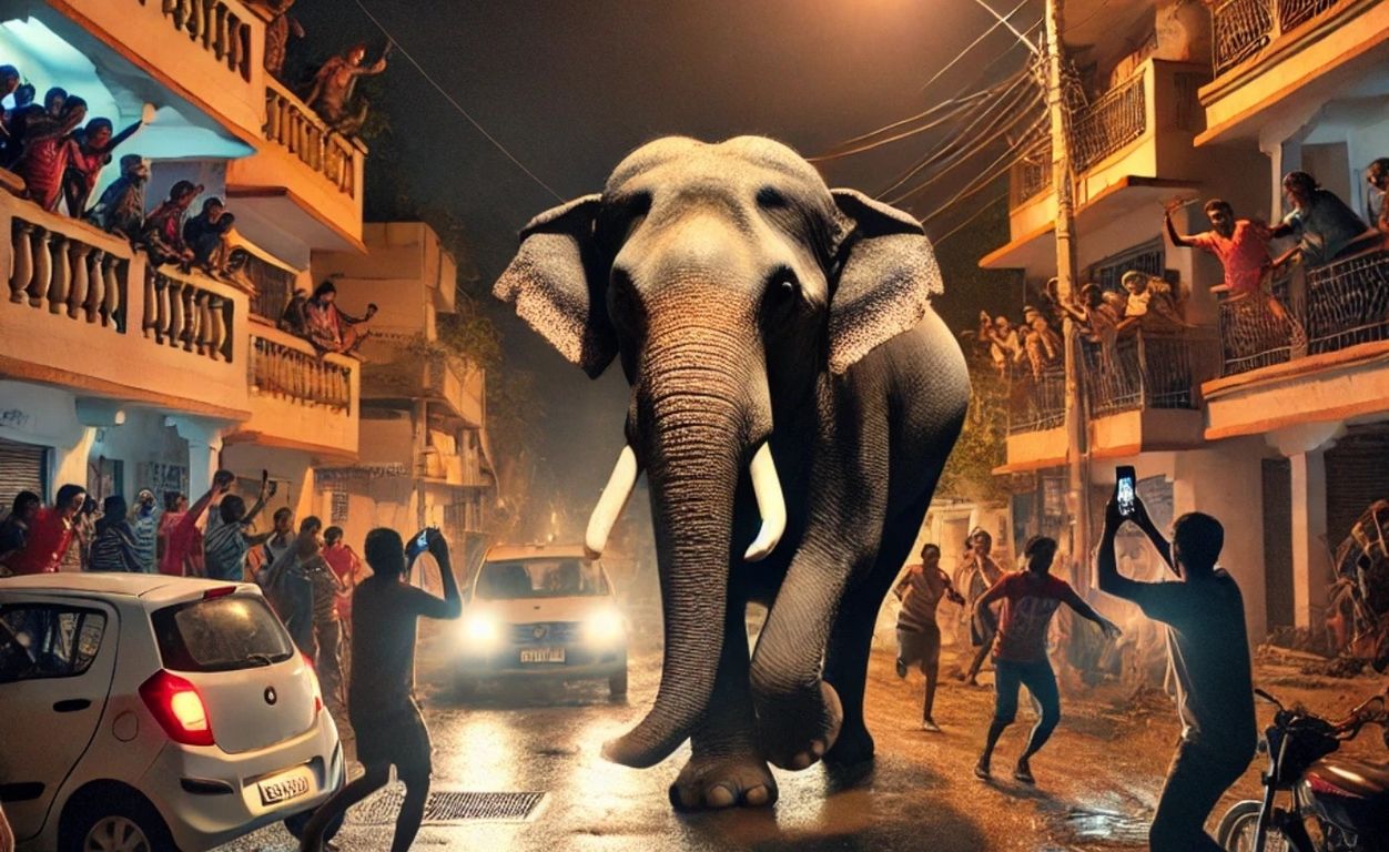 हरिद्वार: राजा गार्डन कॉलोनी में घुसा जंगली हाथी, अफरा-तफरी के बीच लोगों ने बनाई वीडियो