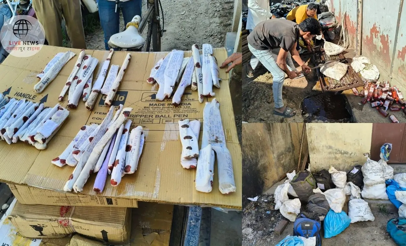"हरिद्वार पुलिस द्वारा कोतवाली ज्वालापुर परिसर में जब्त सामानों को नष्ट करने की कार्रवाई।"