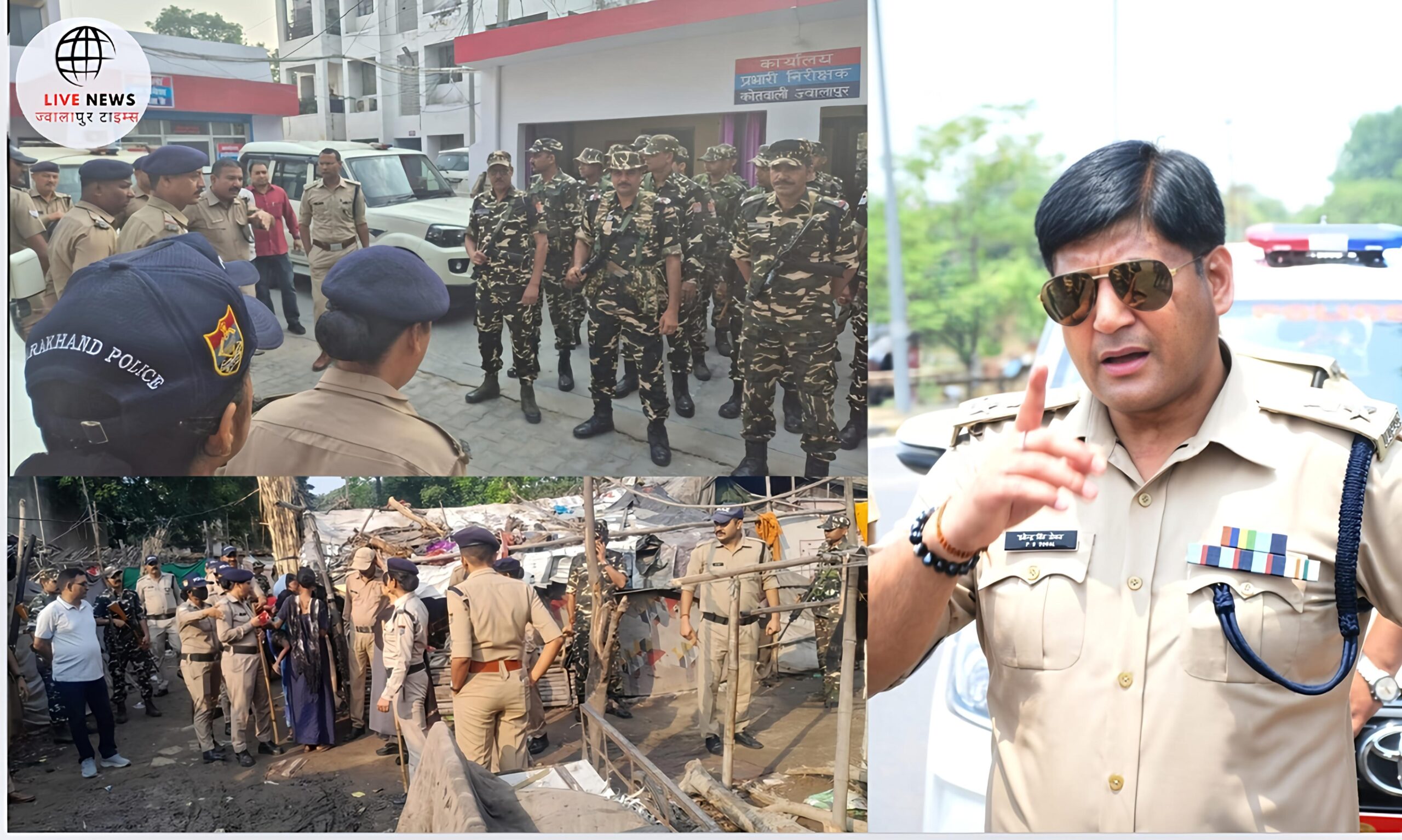 हरिद्वार पुलिस द्वारा संदिग्ध लोगों को जांच के लिए पुलिस लाइन लाते हुए – अवैध घुसपैठ अभियान