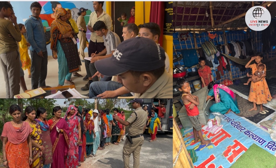 रानीपुर में पुलिस द्वारा संदिग्धों के दस्तावेज जांचते हुए अधिकारी