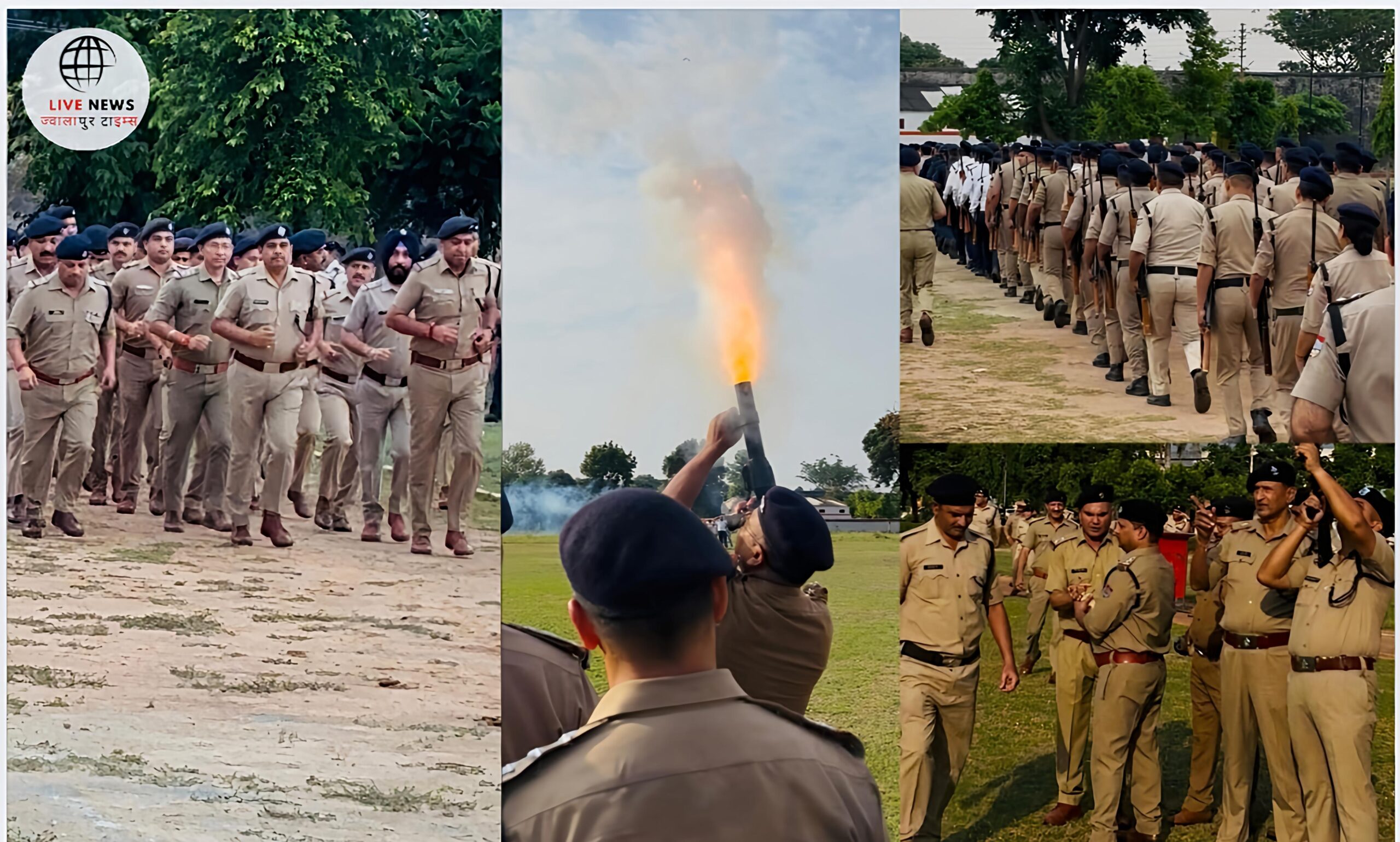 हरिद्वार पुलिस लाइन में बलवा ड्रिल करते जवान — ऑपरेशन सिंदूर के बाद कानून व्यवस्था बनाए रखने की तैयारी