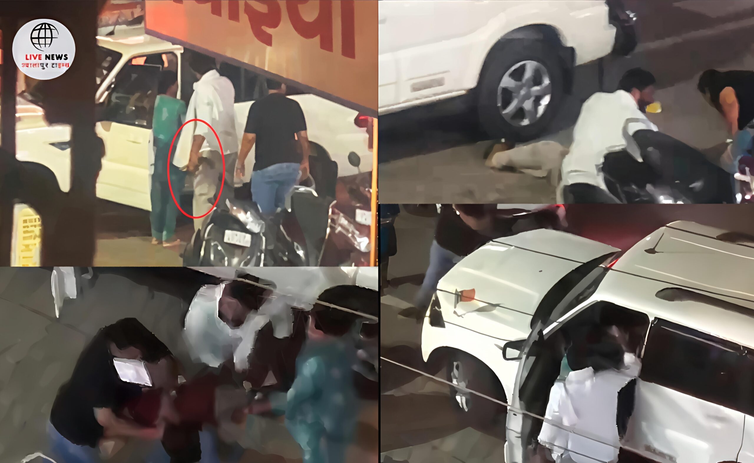 हरिद्वार चंद्राचार्य चौक पर गोली चलने की घटना के बाद पुलिस जांच करती हुई