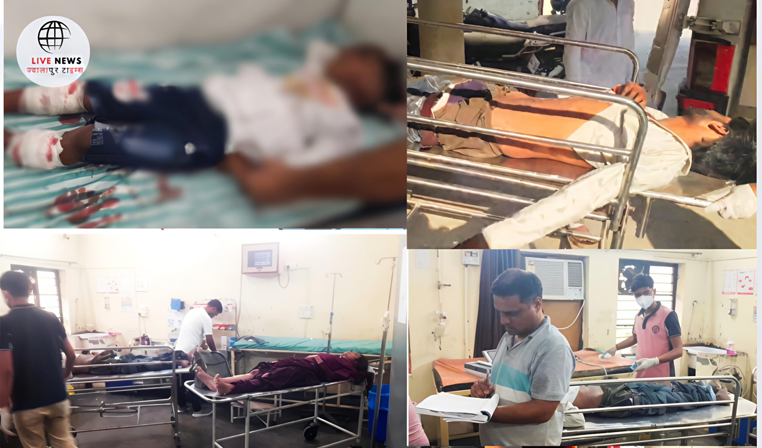 हरिद्वार मंगलौर बाईपास पर सड़क हादसे में क्षतिग्रस्त ऑटो और मौके पर जुटी पुलिस