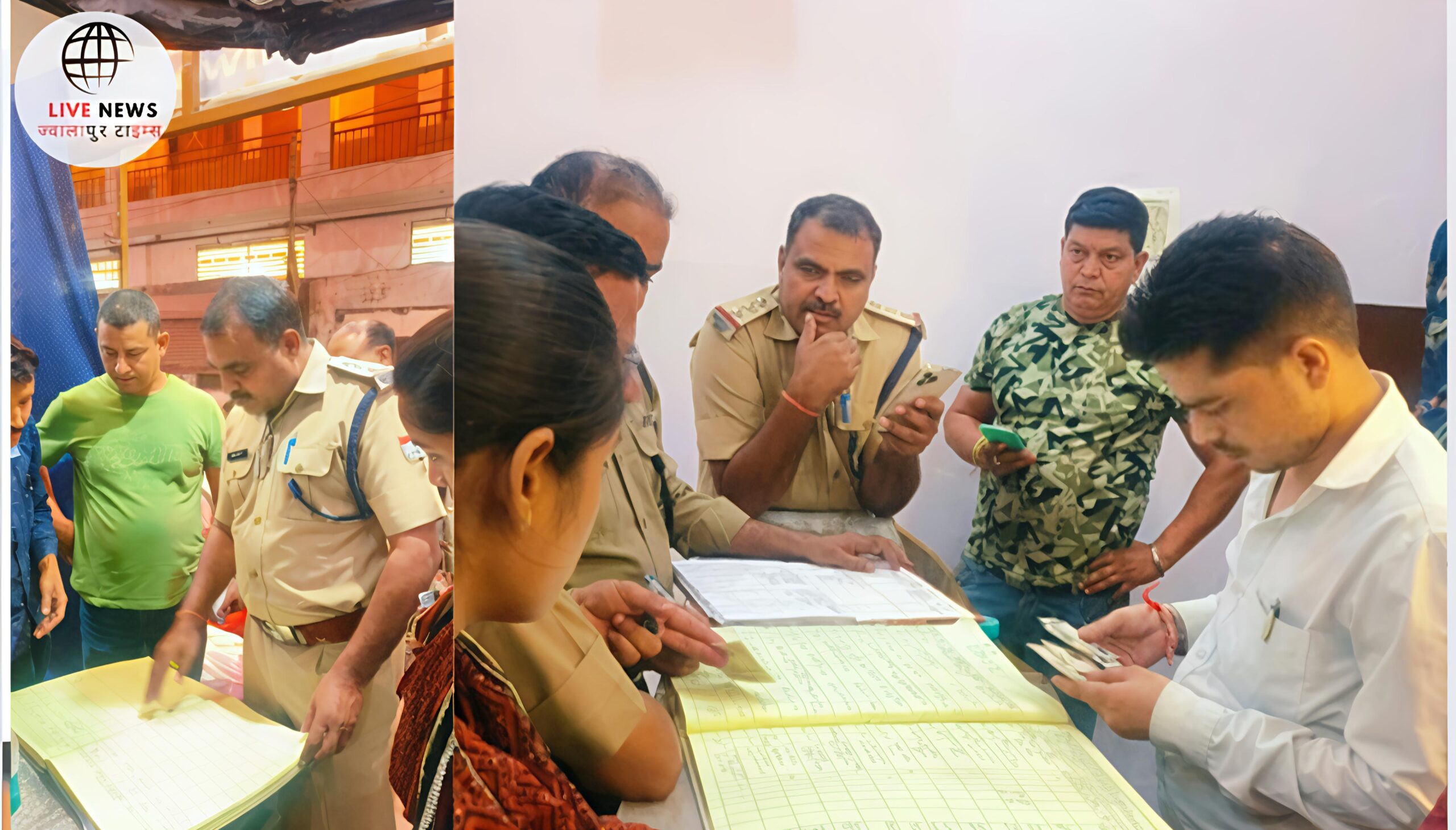 हरिद्वार में पुलिस द्वारा रेलवे स्टेशन के पास होटलों में चेकिंग अभियान चलाते अधिकारी