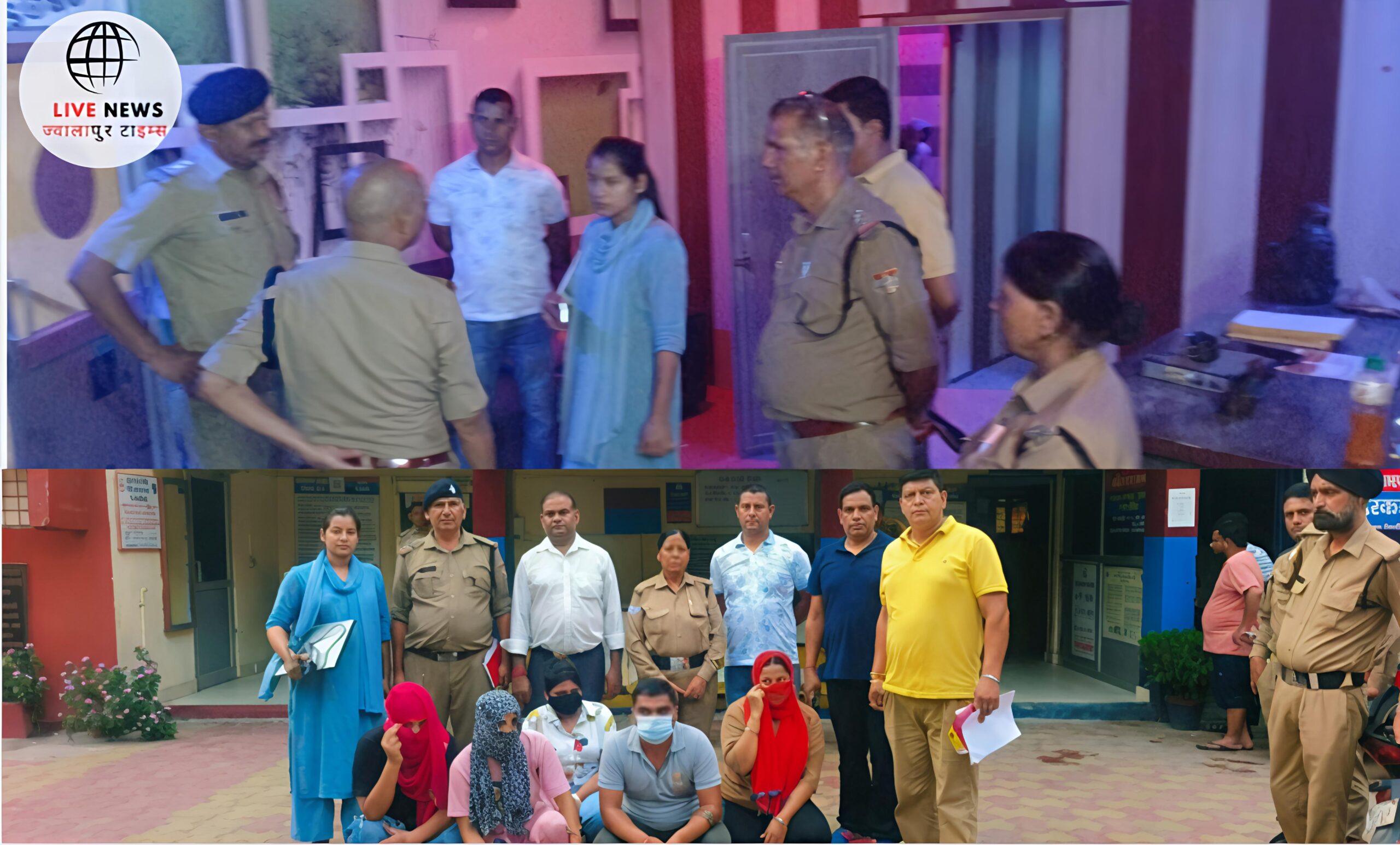 हरिद्वार में स्पा सेंटर पर पुलिस की छापेमारी का दृश्य – गंगनहर थाना और AHTU की संयुक्त कार्रवाई।