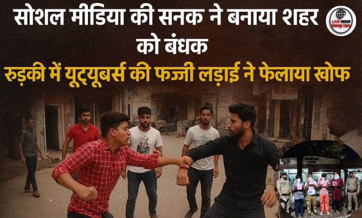 रुड़की में नकली झगड़े की रील बनाते हुए युवक