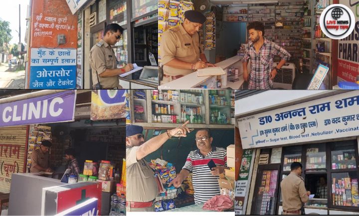 "हरिद्वार पुलिस द्वारा मेडिकल स्टोरों पर CCTV जांच के दौरान कार्रवाई"
