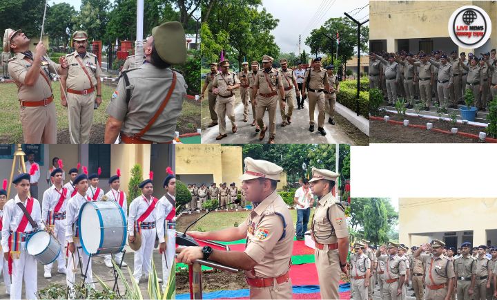 "हरिद्वार पुलिस अधिकारियों को स्वतंत्रता दिवस पर मेडल से सम्मानित करते हुए"