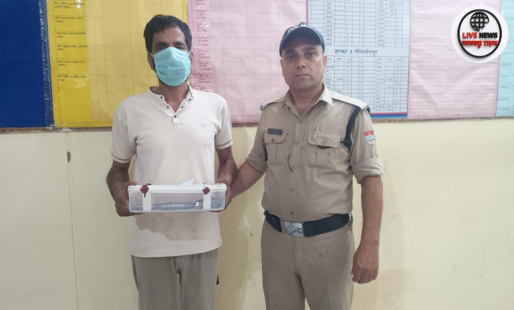 "हरिद्वार पुलिस द्वारा पकड़े गए फायरिंग आरोपी की गिरफ्तारी की तस्वीर, खानपुर थाना क्षेत्र"