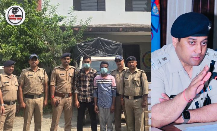 हरिद्वार पुलिस द्वारा थाना कलियर क्षेत्र में अवैध शराब तस्करी पर की गई बड़ी कार्रवाई में बरामद देशी शराब की पेटियां और जब्त महिंद्रा पिकअप वाहन।