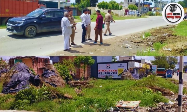 "लक्सर में अपनी जमीन पर गंदगी की शिकायत करते जमीन मालिक मोहनलाल"