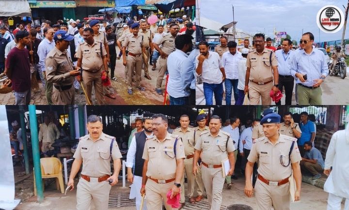 "कलियर दरगाह उर्स मेले में अतिक्रमण हटाती पुलिस-प्रशासन टीम"