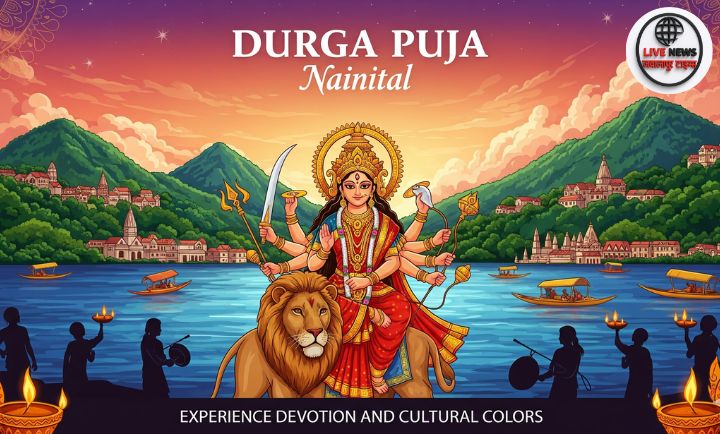 "नैनीताल दुर्गा पूजा महोत्सव का पोस्टर विमोचन 2025"