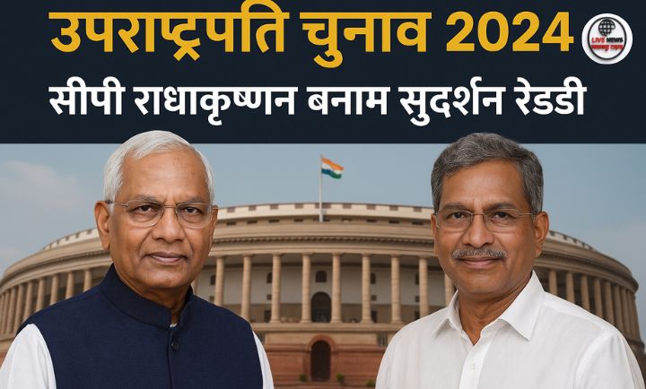 "संसद भवन में उपराष्ट्रपति चुनाव के लिए सांसद वोट डालते हुए, सीपी राधाकृष्णन और बी सुदर्शन रेड्डी के बीच मुकाबला।"