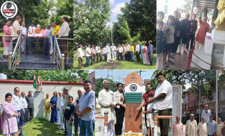 बाढ़ पीड़ितों के लिए प्रार्थना करते हुए शहीद परिवार"