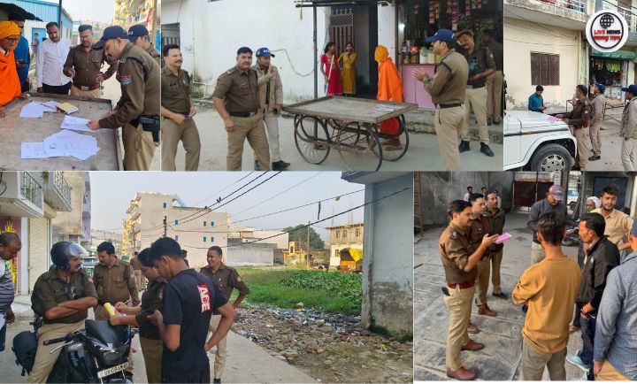 हरिद्वार पुलिस गली-मोहल्लों में संदिग्धों का सत्यापन करती हुई — एसएसपी निर्देश पर अभियान जारी।