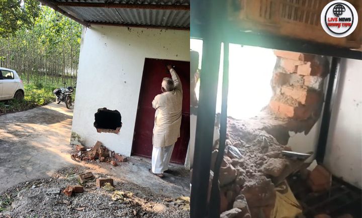 “हरिद्वार के पथरी थाना फेरूपुर चौकी में चोरी के बाद टूटी दीवार और परेशान किसान”