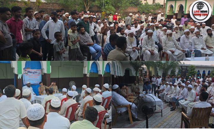 हरिद्वार पुलिस चौपाल में ग्रामीणों को नशा और साइबर अपराध से सावधान करती हुई।