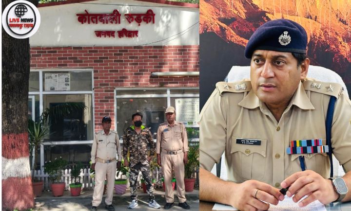 रूड़की में पुलिस और आर्मी इंटेलिजेंस टीम द्वारा फर्जी सैनिक की गिरफ्तारी का दृश्य।
