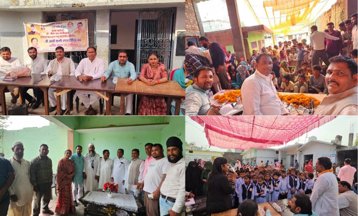 ज्वालापुर के बहादराबाद ब्लॉक में आयोजित समाज कल्याण बहुउद्देशीय शिविर में देशराज कर्णवाल ग्रामीणों से बातचीत करते हुए