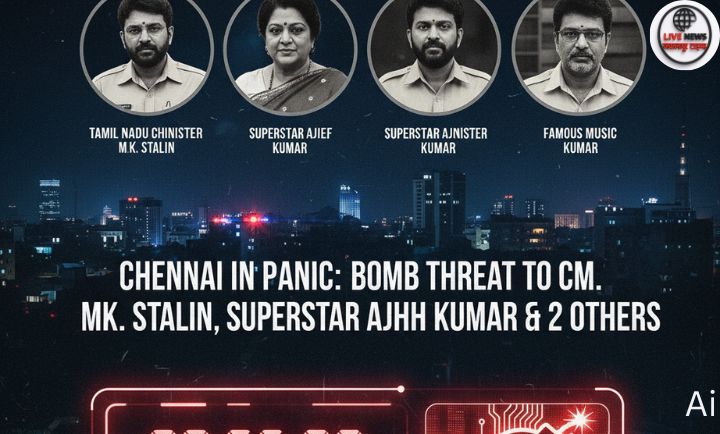 एम.के. स्टालिन के निवास पर बढ़ाई गई सुरक्षा – चेन्नई बम धमकी के बाद पुलिस अलर्ट।”