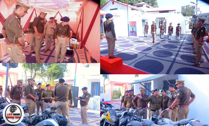 थाना सिडकुल में निरीक्षण करते एसपी सिटी अभय सिंह और एएसपी सदर निशा यादव