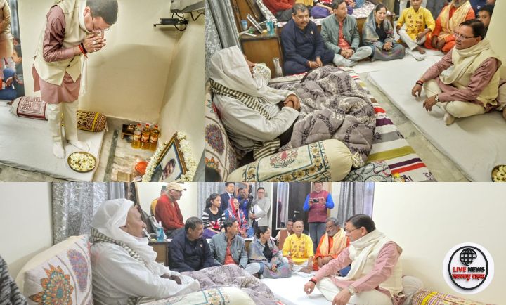 सीएम धामी द्वारा हरिद्वार में दिवाकर भट्ट को श्रद्धांजलि देते हुए