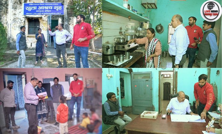 हरिद्वार में खुला आश्रय गृह कनखल में निरीक्षण के दौरान बच्चों से बातचीत करते सीडीओ डॉ. ललित नारायण मिश्रा”