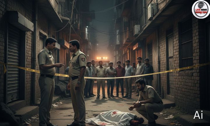 मेरठ में रेलवे ट्रैक के पास युवक की हत्या की जांच करती पुलिस फॉरेंसिक टीम”