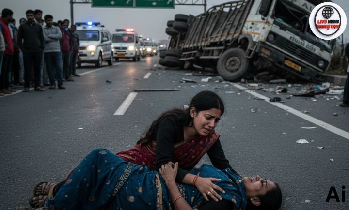 उदयपुर हाईवे पर दर्दनाक हादसा मेरठ की महिला की ट्रेलर की चपेट में आकर मौत मां के शव से लिपटकर रोती रही बेटी…