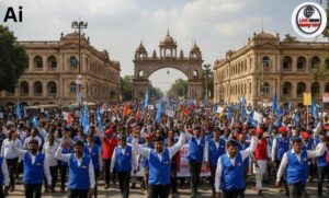 रुड़की में उत्तरीय रेलवे मजदूर यूनियन का प्रदर्शन 26 श्रम कानून रद्द करने की मांग औद्योगिक श्रम संहिता का विरोध तेज…