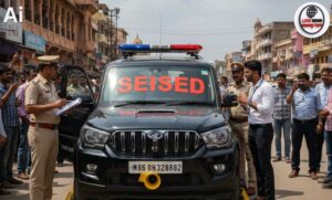 हरिद्वार में फर्जी VIP स्टाइल दिखाना पड़ा महंगा लालनीली बत्ती और हूटर लगी स्कॉर्पियो सीज…