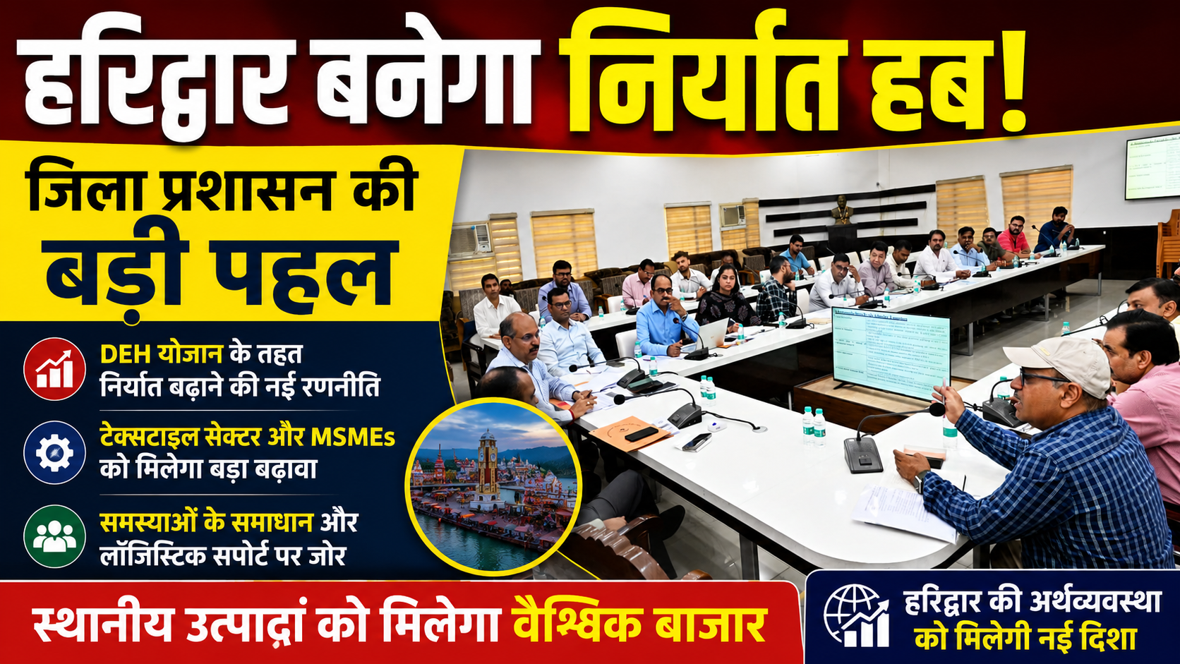 हरिद्वार को निर्यात हब बनाने की बड़ी तैयारी, जिला प्रशासन ने बनाई नई रणनीति…