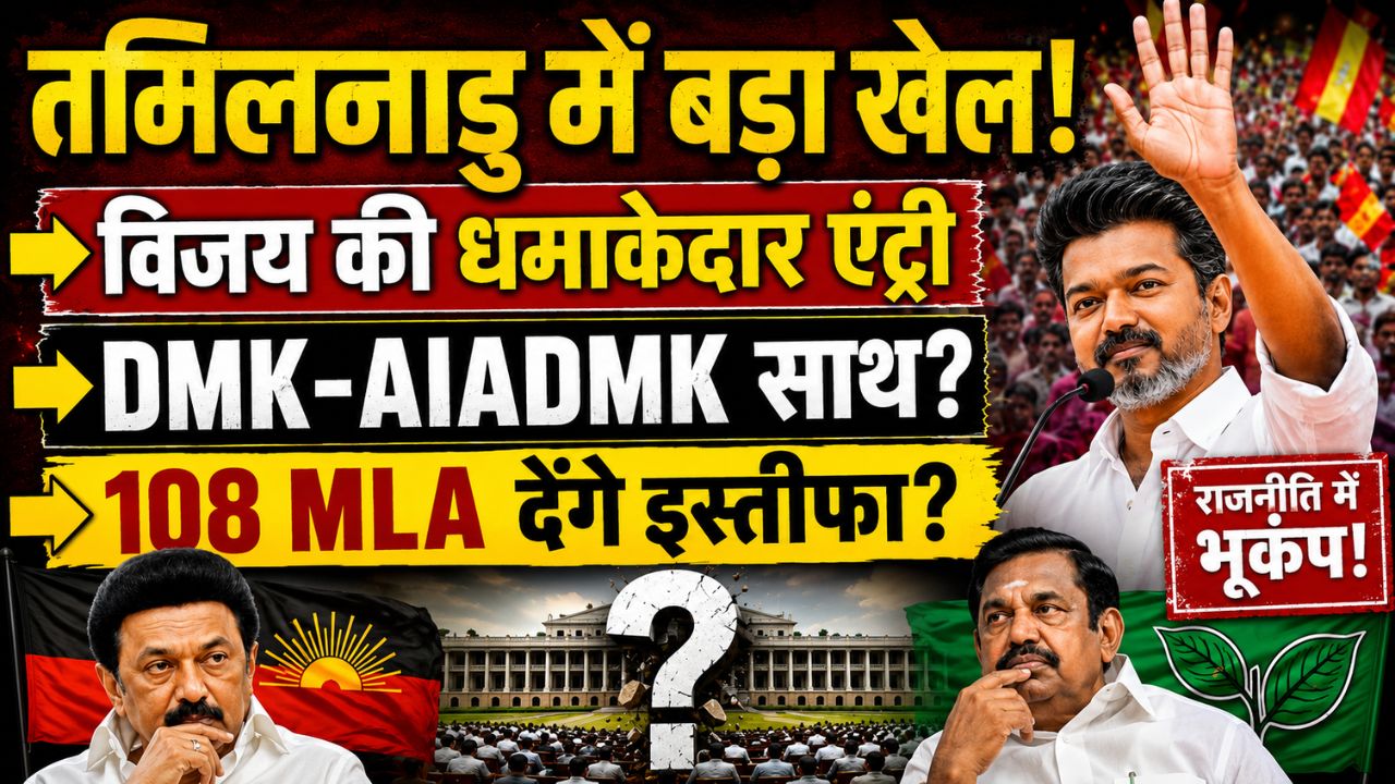 तमिलनाडु चुनाव 2026 के बाद विजय, एमके स्टालिन और AIADMK नेताओं के बीच सरकार गठन को लेकर बढ़ी राजनीतिक हलचल