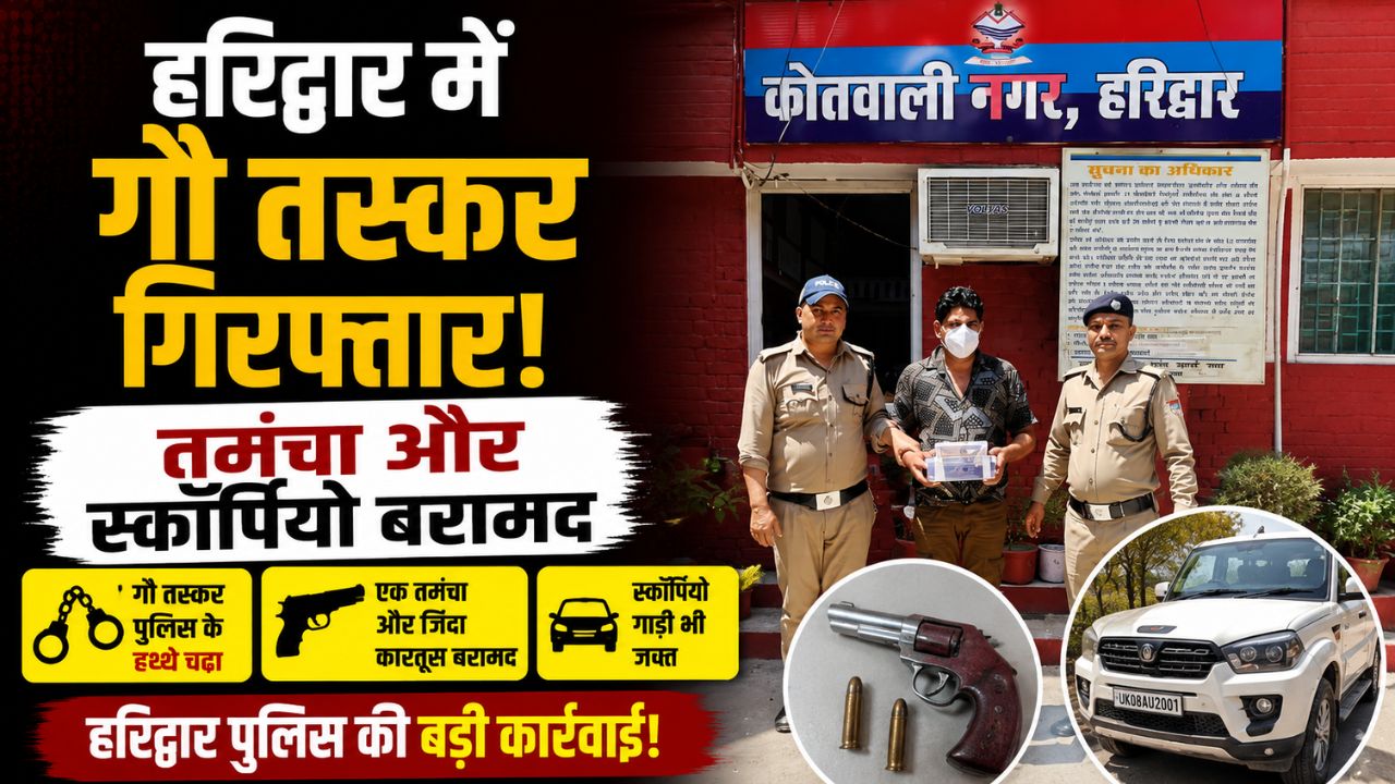 हरिद्वार में तेज शातिर गौ तस्कर गिरफ्तार अवैध तमंचा और स्कॉर्पियो बरामद…