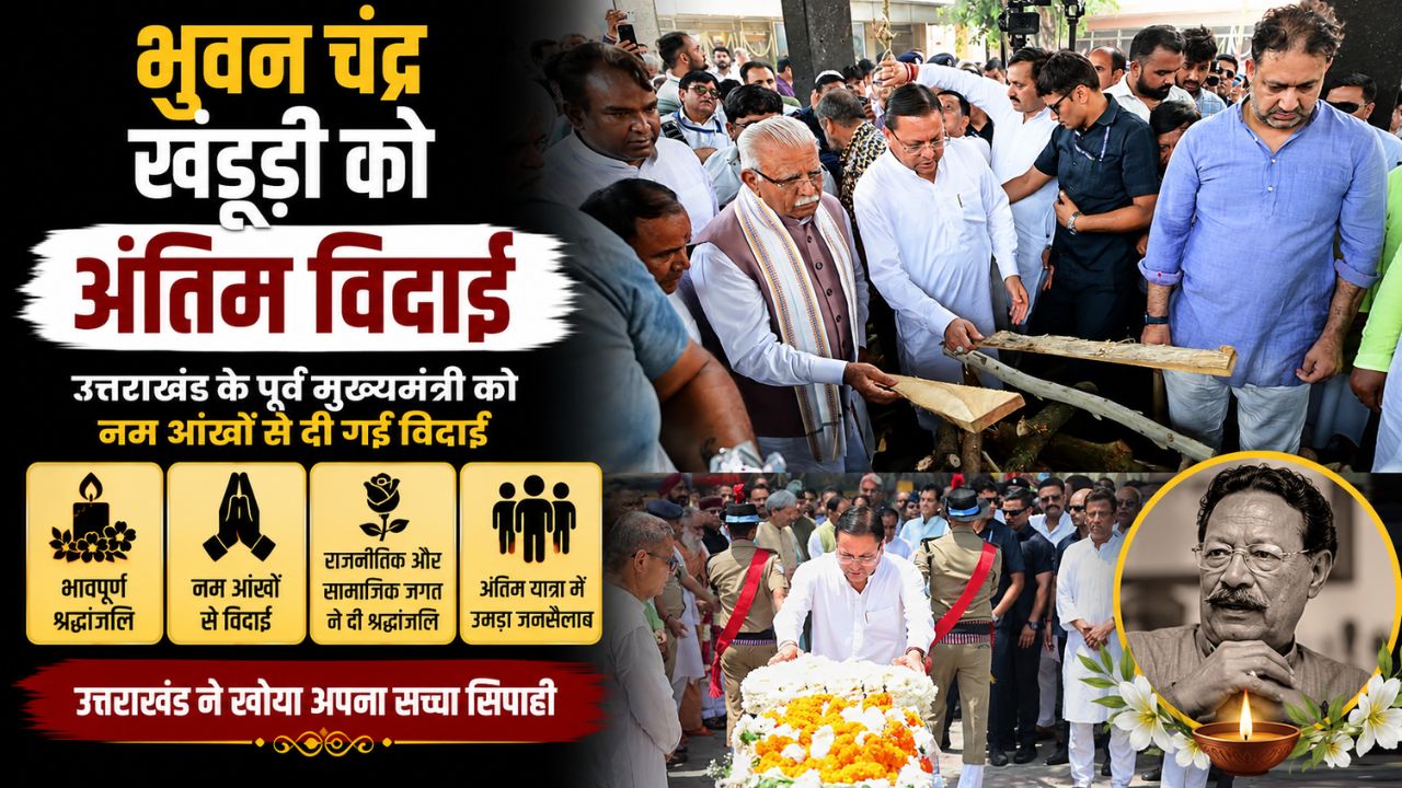 पूर्व मुख्यमंत्री मेजर जनरल भुवन चंद्र खंडूड़ी को राजकीय सम्मान के साथ अंतिम विदाई…