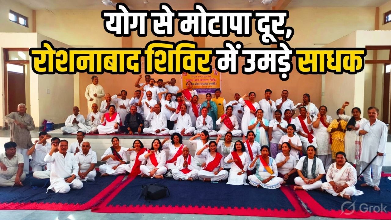 रोशनाबाद केंद्र पर पांच दिवसीय मोटापा निवारण योग शिविर का हर्षोल्लास के साथ समापन…