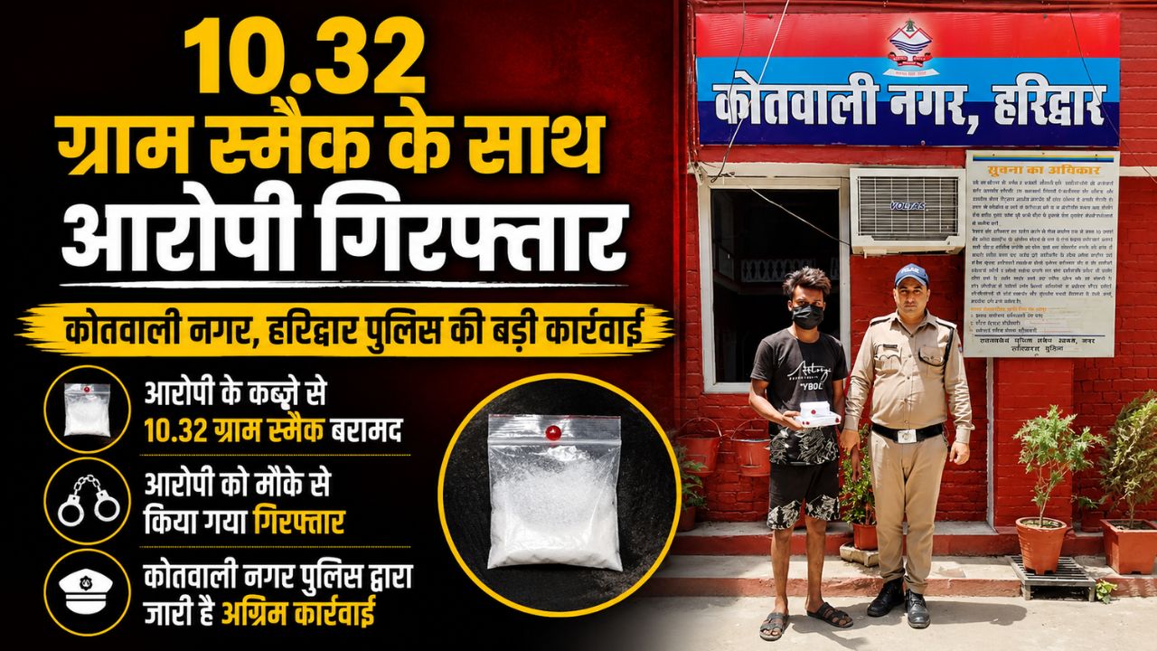 हरिद्वार में 10.32 ग्राम अवैध स्मैक के साथ एक आरोपी गिरफ्तार…