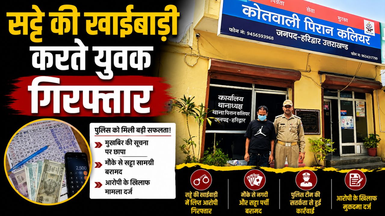 पिरान कलियर क्षेत्र में सट्टा गतिविधि के खिलाफ कार्रवाई करती पुलिस टीम"
