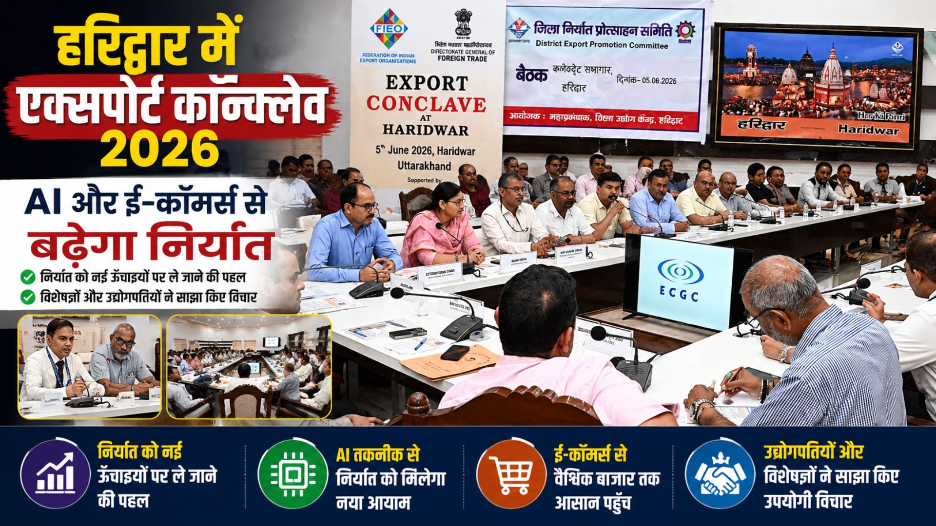 हरिद्वार में आयोजित एक्सपोर्ट कॉन्क्लेव-2026 AI ई-कॉमर्स और नवाचार के जरिए निर्यात बढ़ाने पर जोर…