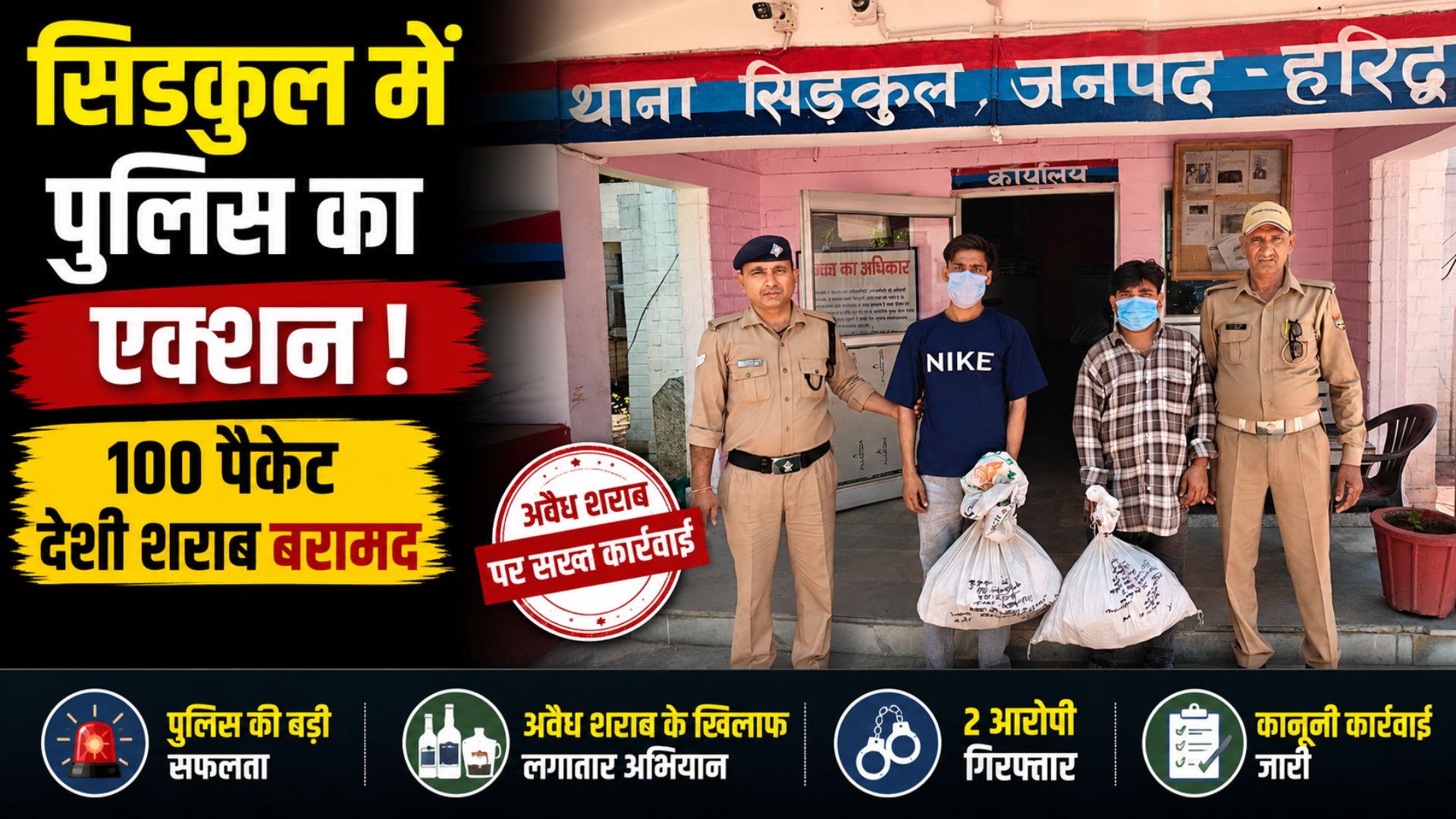 सिडकुल में 100 पैकेट देशी शराब के साथ दो व्यक्ति गिरफ्तार…