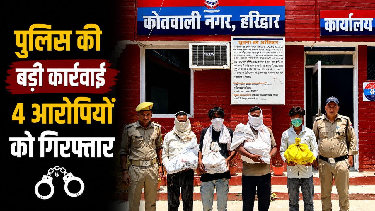 हरिद्वार में अवैध शराब कारोबार चार आरोपी गिरफ्तार 140 टैट्रा पैक देशी शराब बरामद…