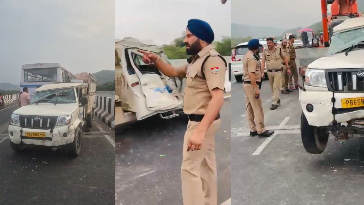 हरिद्वार के कांगड़ी श्यामपुर फ्लाईओवर पर रोडवेज बस और पिकअप वाहन की टक्कर के बाद राहत एवं बचाव कार्य करती पुलिस Thumbnail Line
