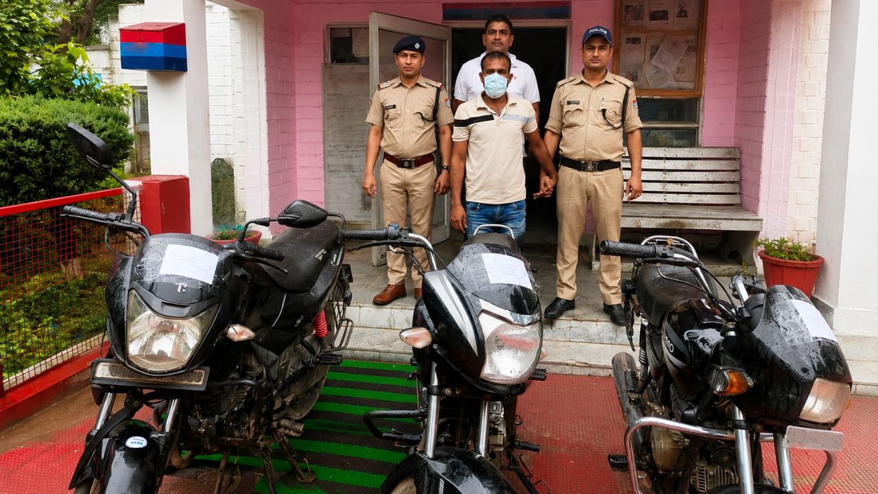 सिडकुल में तीन चोरी की मोटरसाइकिलों के साथ शातिर वाहन चोर गिरफ्तार साथी पहले ही जा चुका है जेल…