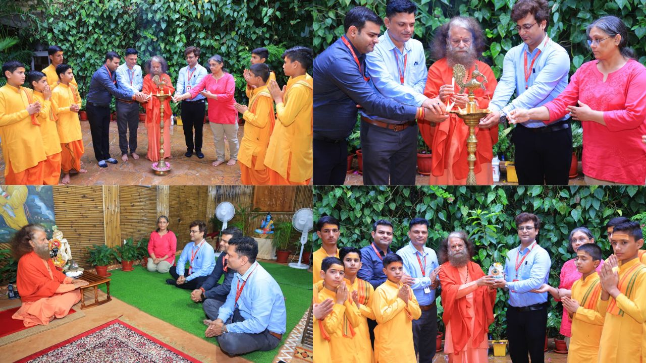 परमार्थ निकेतन ऋषिकेश में आयोजित निःशुल्क मल्टीस्पेशियलिटी स्वास्थ्य शिविर में मरीजों की जांच करते मेदान्ता के विशेषज्ञ चिकित्सक।