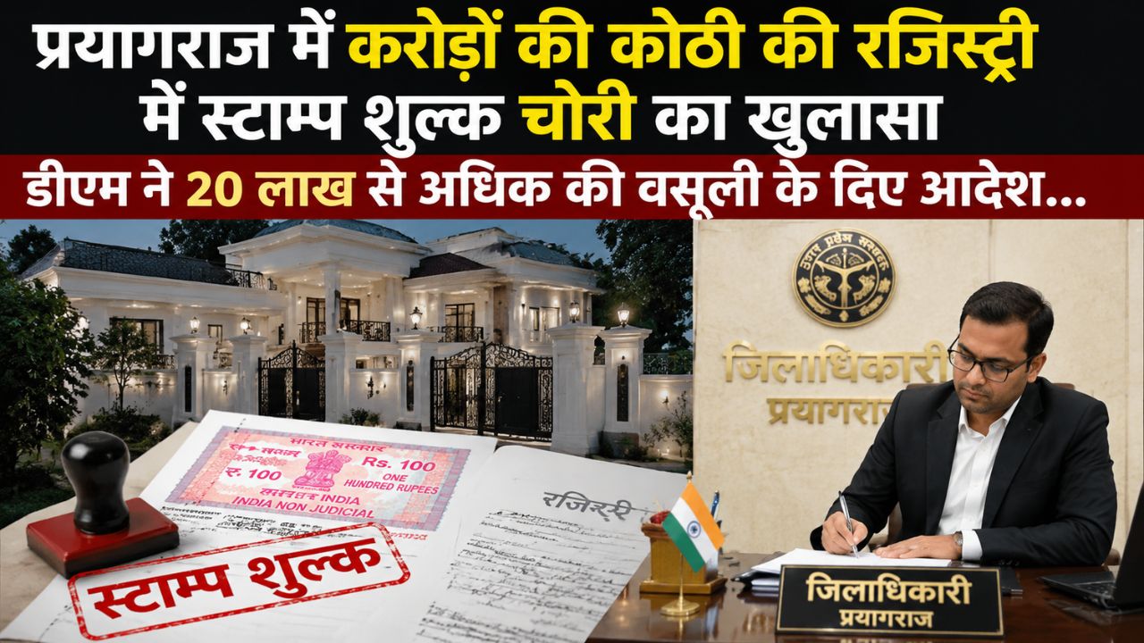 प्रयागराज में करोड़ों की कोठी की रजिस्ट्री में स्टाम्प शुल्क चोरी मामले में जांच के बाद कार्रवाई