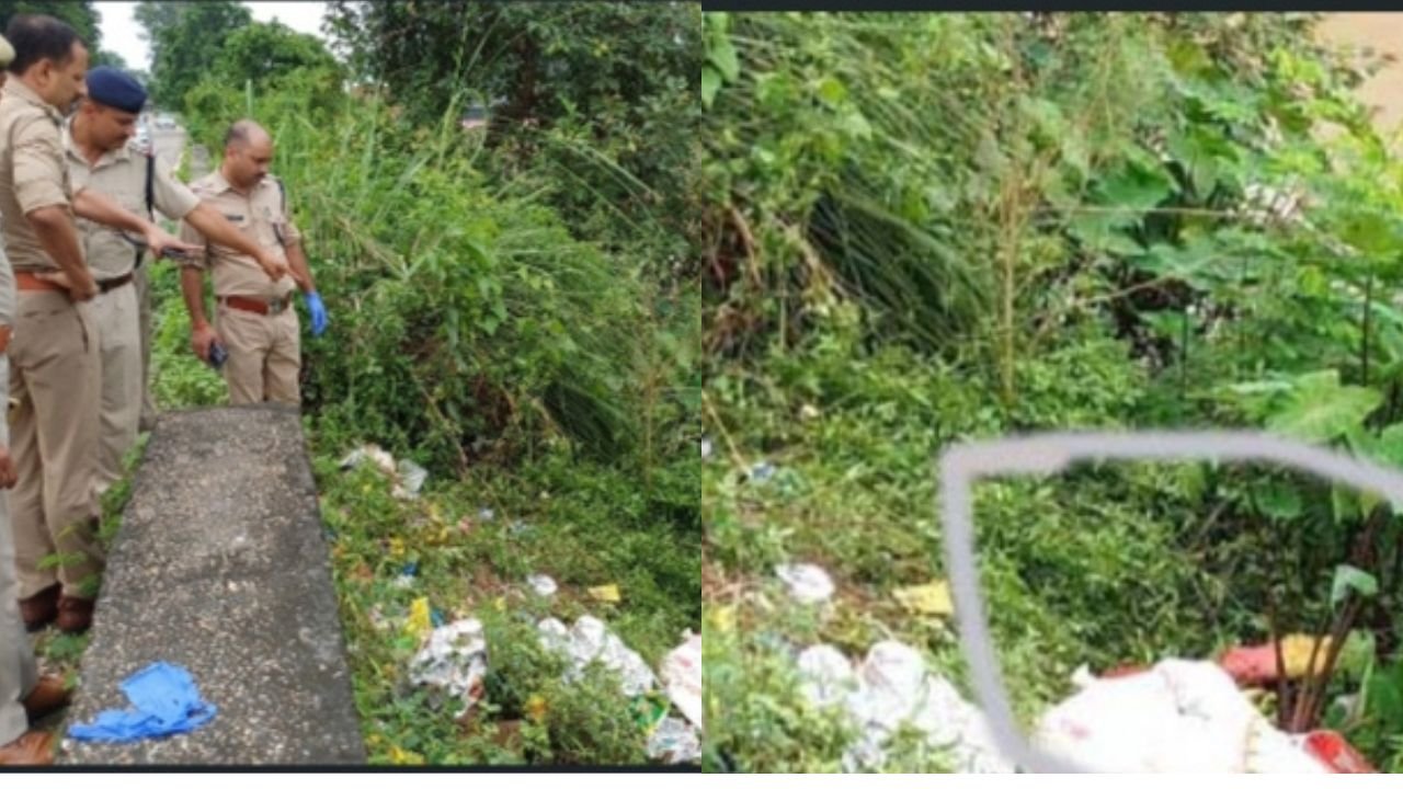 मंगलौर में नहर किनारे गला कटा शव मिलने के बाद घटनास्थल पर जांच करती पुलिस