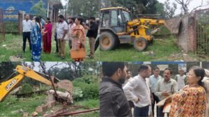 इब्राहिमपुर में स्कूल की जमीन से अतिक्रमण हटाया शिक्षा विभाग को सौंपी गई भूमि…